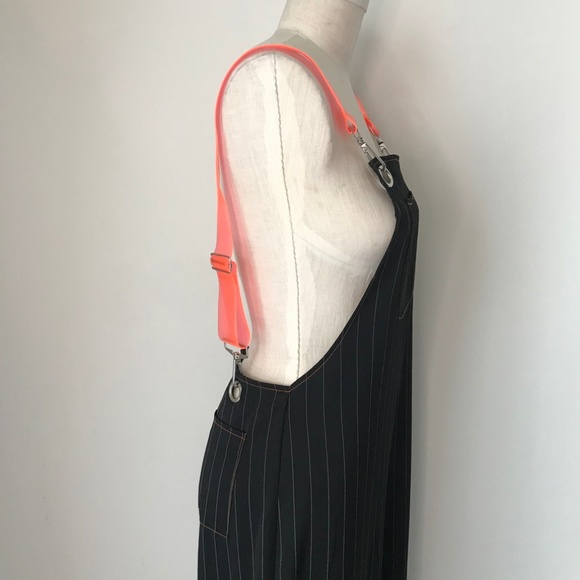 [LF] Black Stripe Chain Jumpsuit Overalls - Picture 4 of 5